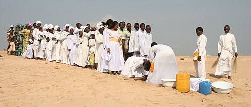 Members of Celestial Church of Christ at the beach